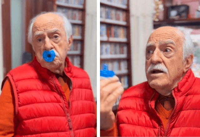 Ary Fontoura aparece de chupeta em vídeo e brinca com nova Trend para adultos