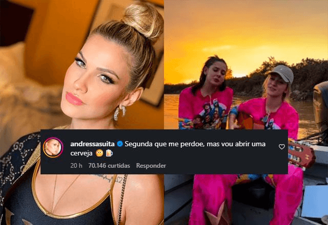 Andressa Suita comenta post de Ana Castela e desperta a curiosidade: “Vou abrir uma Cerveja”
