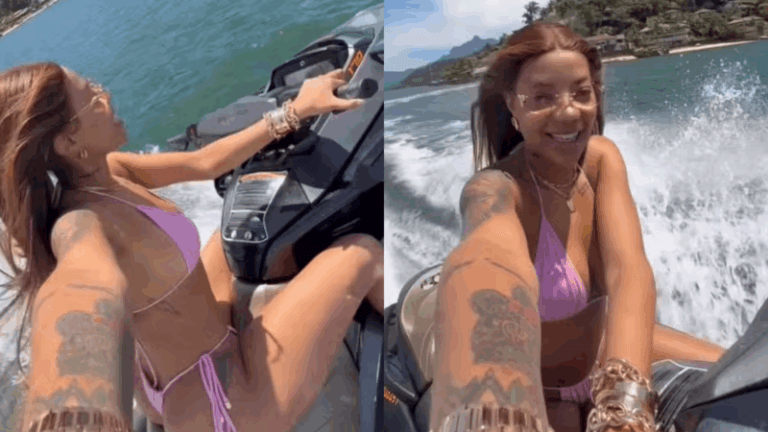 Ludmilla é multada pela Marinha após pilotar jet ski sem habilitação.