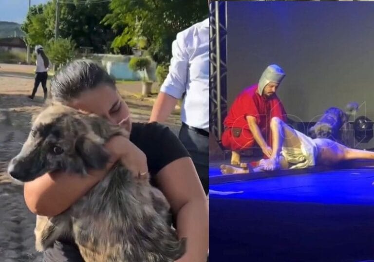 Tutora verdadeira de cadela que interrompeu encenação da Paixão de Cristo é localizada no RS