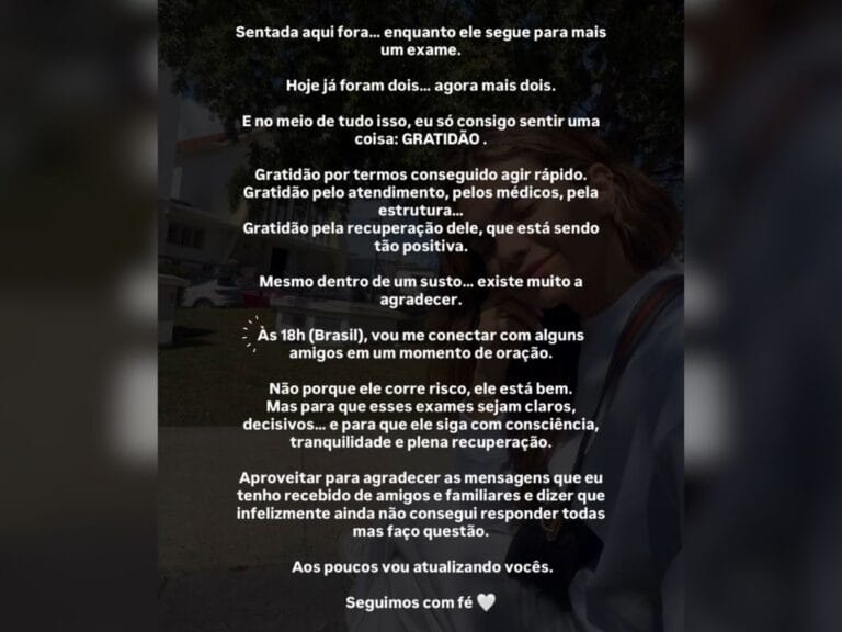 Kelly Key agradece recuperação do marido após AVC e convoca corrente de oração