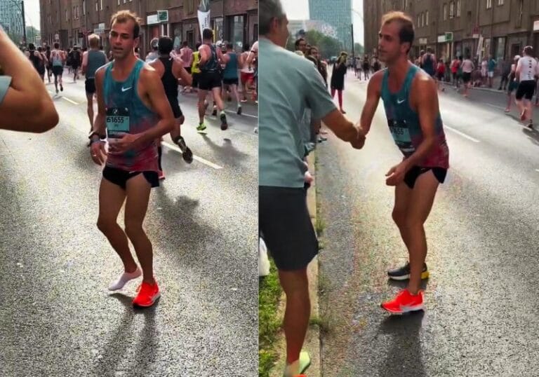 Maratonista ganha tênis de desconhecido em Berlim e dupla reencontra-se na Maratona de Tóquio