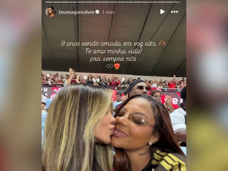 Brunna Gonçalves celebra nove anos de relacionamento com Ludmilla durante clássico no Maracanã