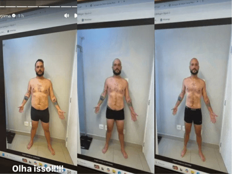 Ed Gama exibe perda de mais de 30 kg e redução de gordura corporal