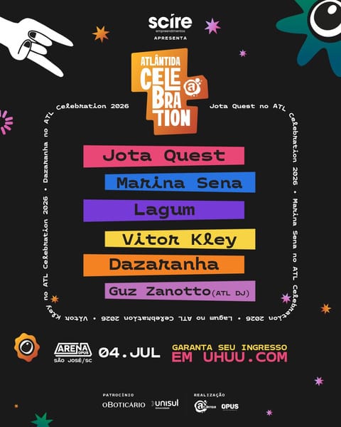 Atlântida Celebration confirma segunda edição em 4 de julho com Jota Quest, Marina Sena e Lagum