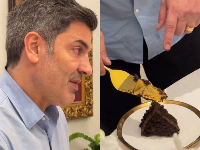 Edu Guedes comemora 52 anos e dedica primeiro pedaço de bolo a Ana Hickmann e aos filhos