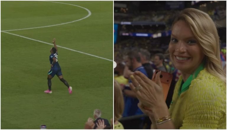 Esposa de Endrick exibe barriga de grávida após estreia do marido na Copa