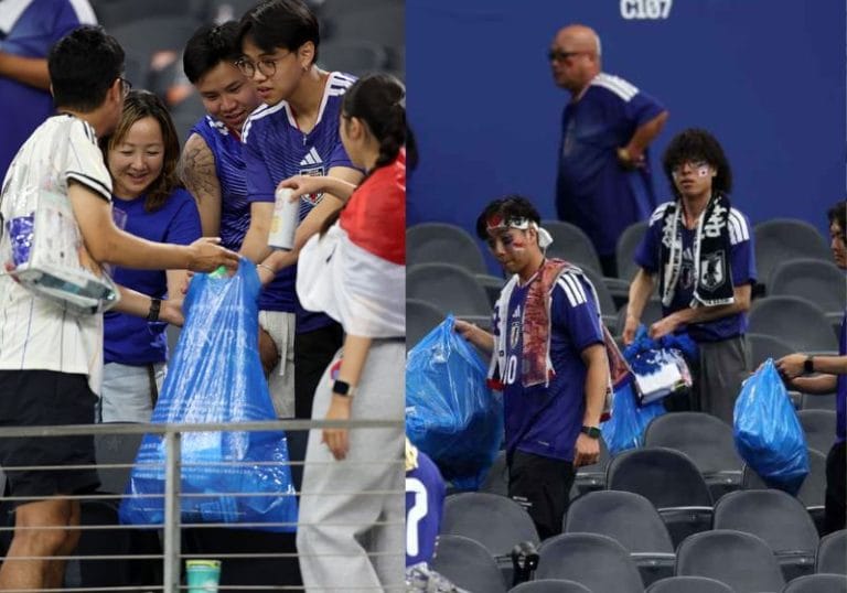 Japoneses limpam estádio após jogo na Copa e viralizam nas redes
