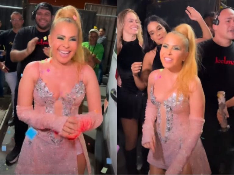 Joelma ganha surpresa da equipe no aniversário antes de show junino