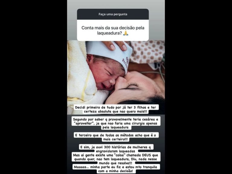 Sthefany Brito faz laqueadura após terceiro filho e explica decisão