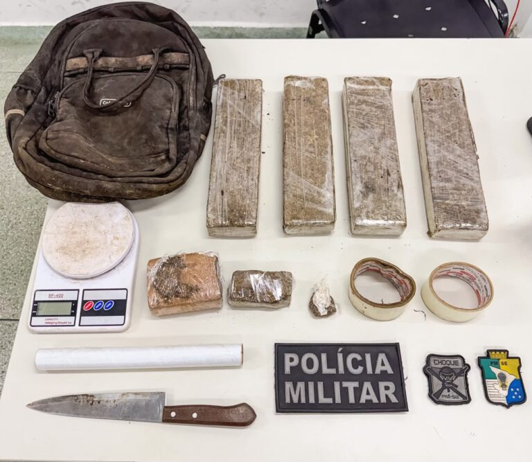 Após denúncia de roubo, BPChoque apreende 4,3 kg de maconha em Aracaju