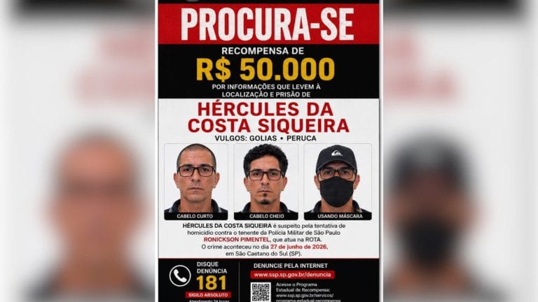Interpol busca suspeito de atirar em tenente da Rota com lista vermelha