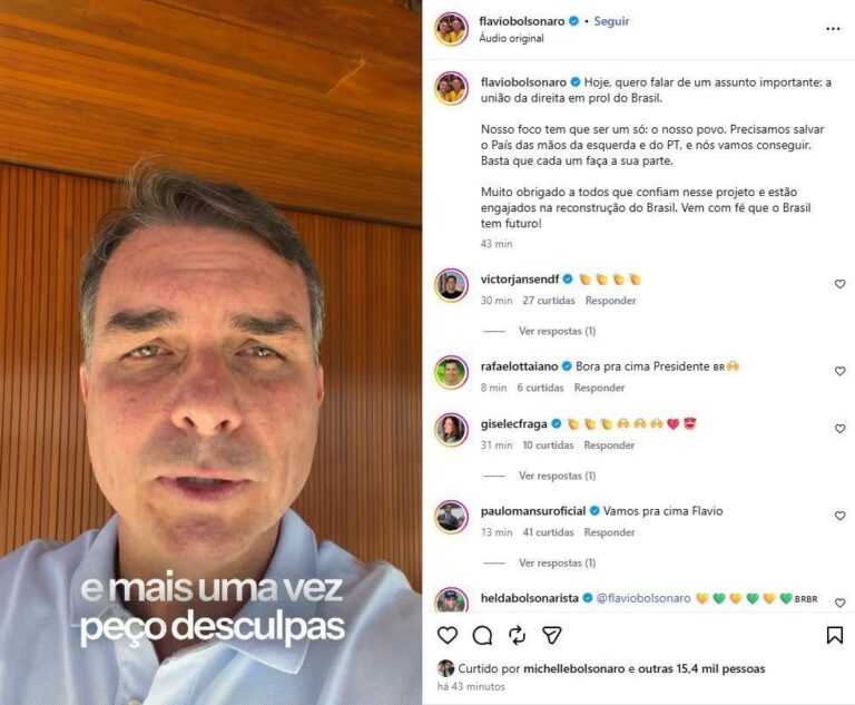 Michelle Bolsonaro curte convite de Flávio para defender o Brasil
