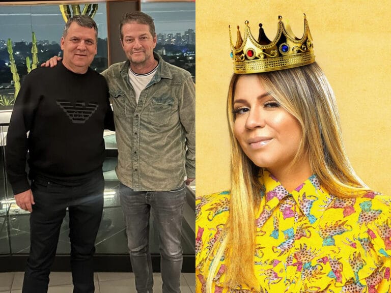 Wander Oliveira se emociona ao conhecer Marcelo Serrado, que viverá Marília Mendonça