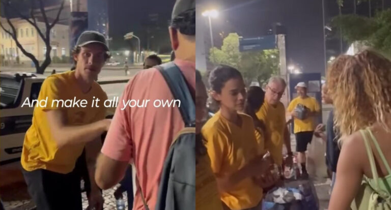 Bruna Marquezine e Shawn Mendes entregam 3.315 quentinhas no Rio