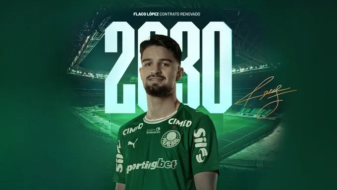 Palmeiras garante Flaco López até 2030 após temporada brilhante